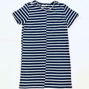 Everlane navy and white striped beach tee dress